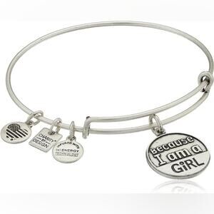 Alex + Ani Silver Because I Am A Girl Charm Bracelet